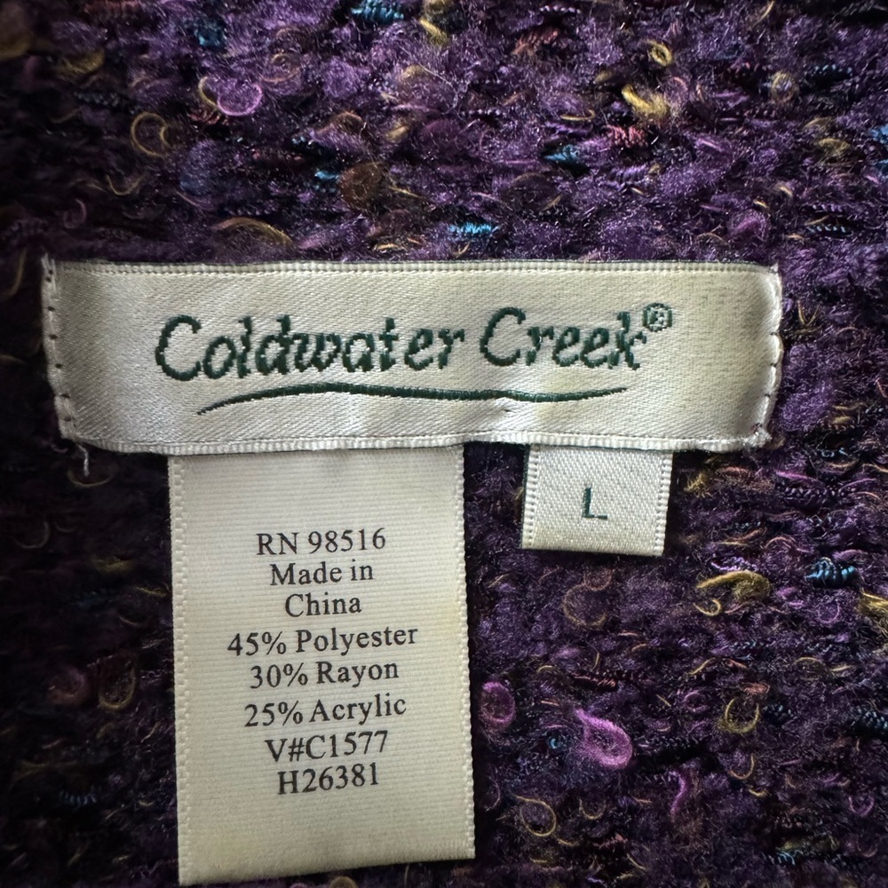 Coldwater Creek Deep Purple Cowl Neck Sweater - Picture 4 of 4